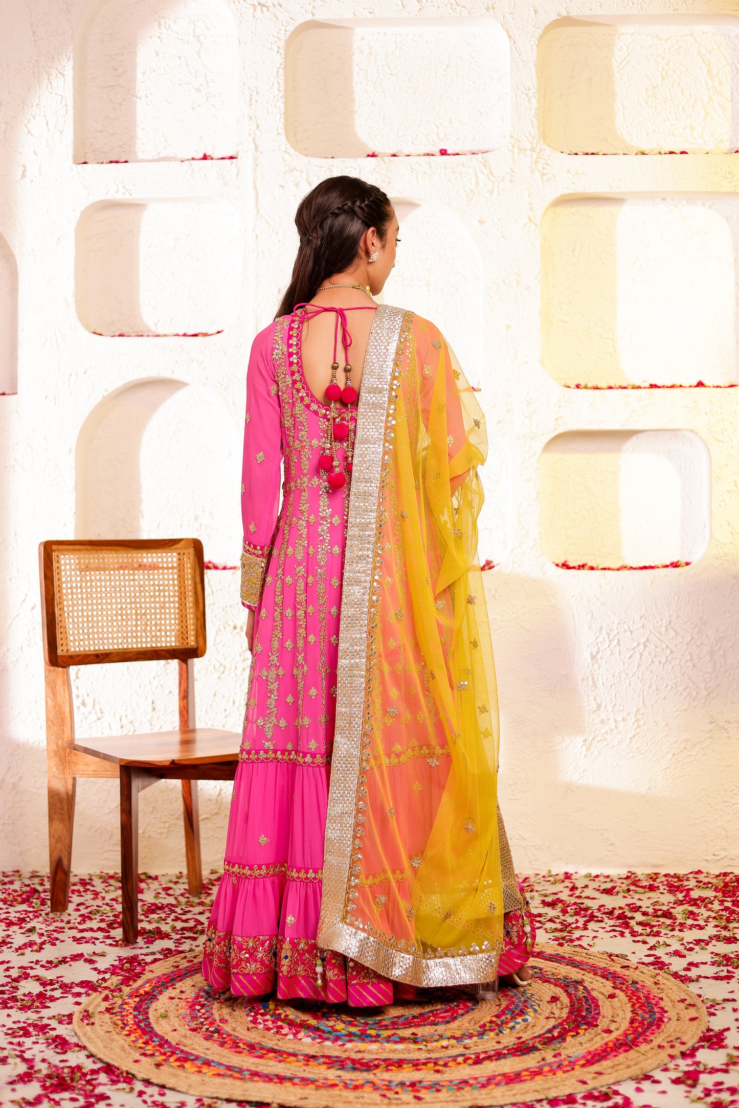 Fuchsia Handembroidered Anarkali Set