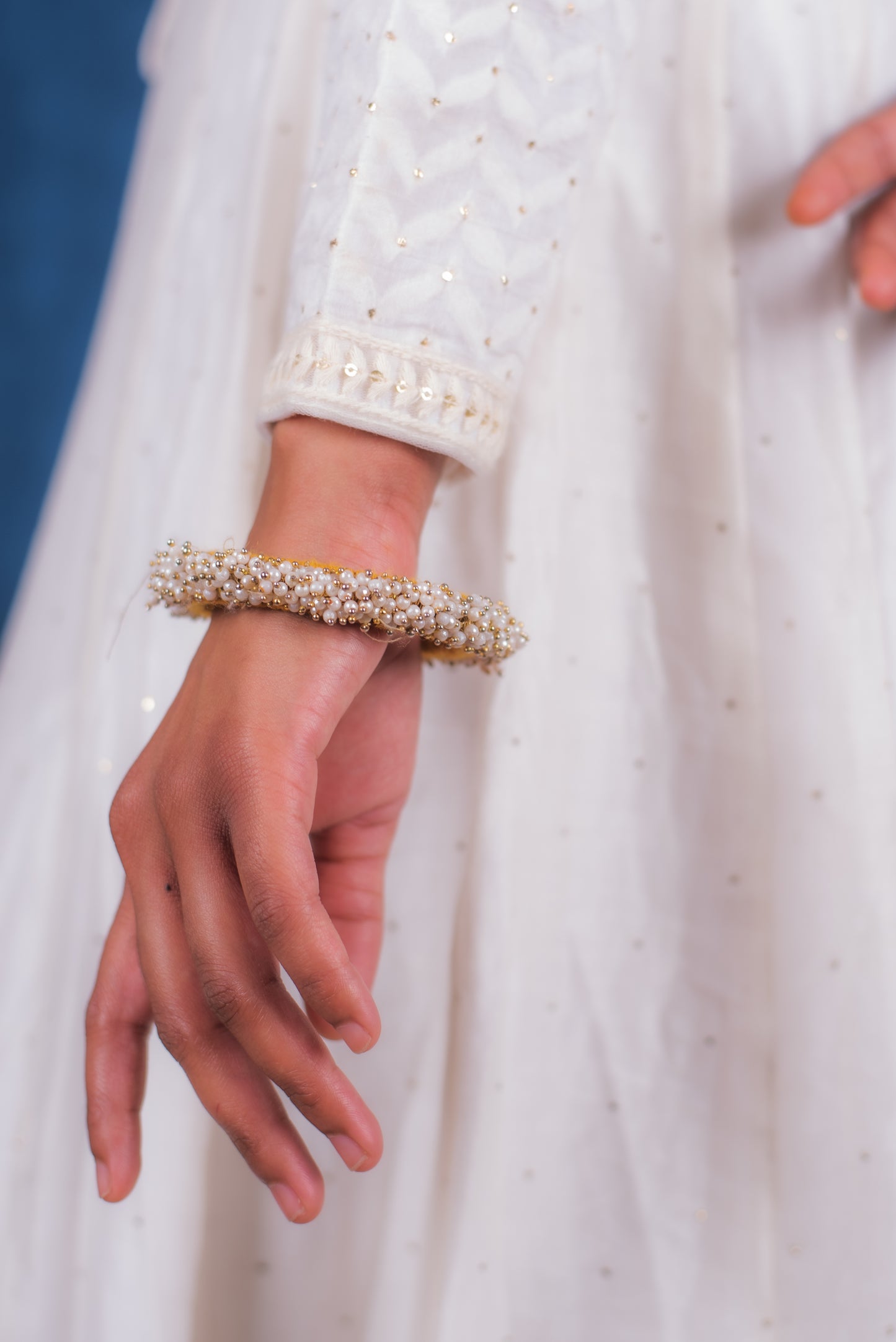 Jasmine White Chanderi Anarkali