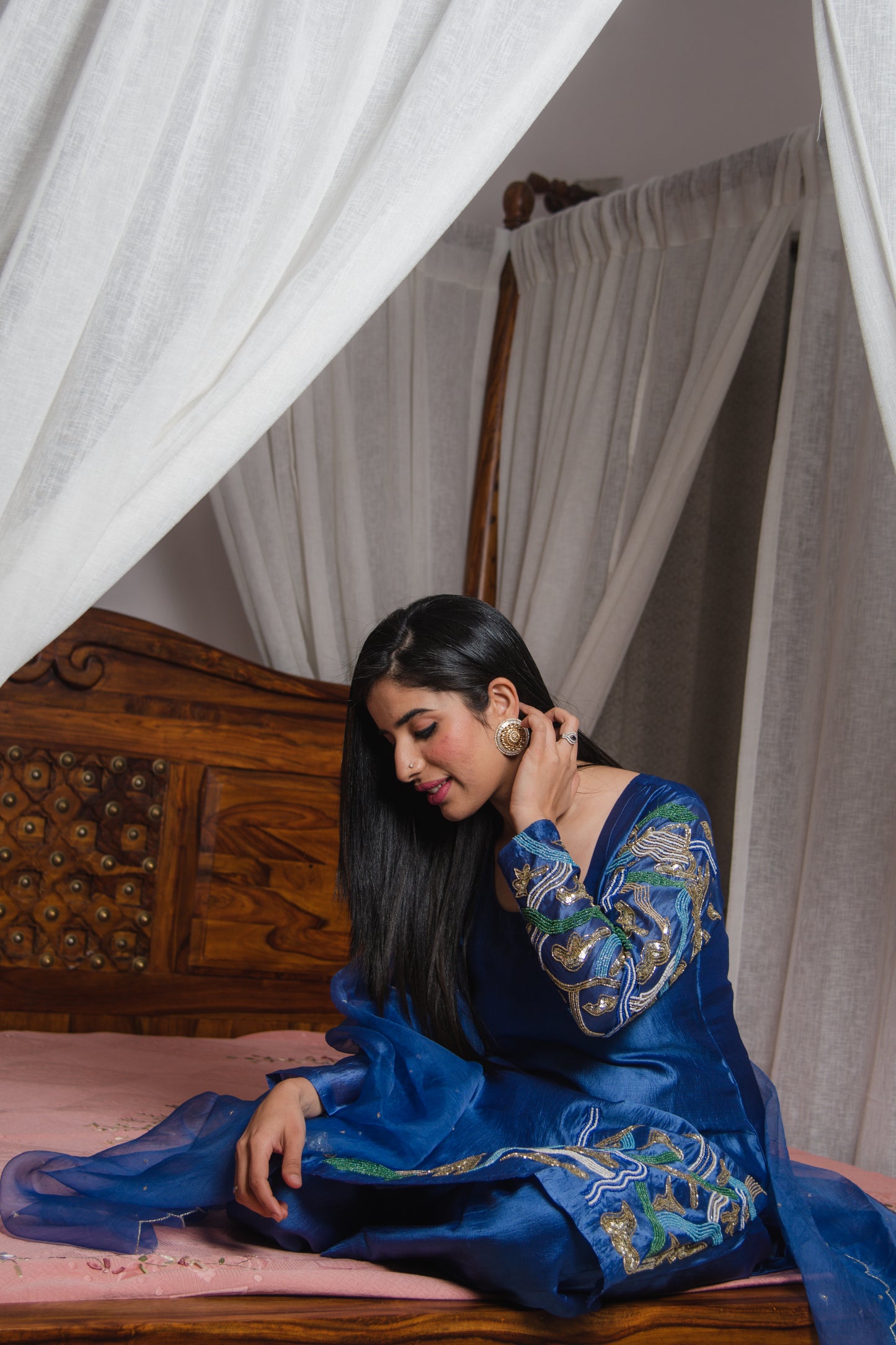 Peacock Embellished Kurta Set