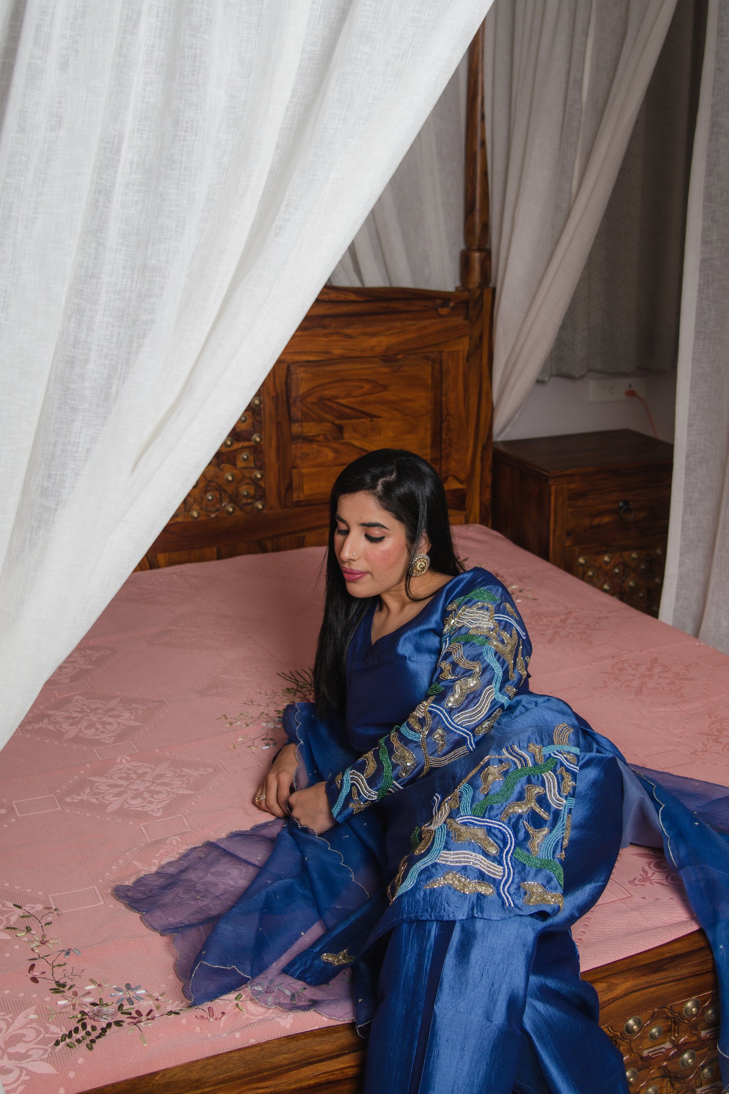 Peacock Embellished Kurta Set