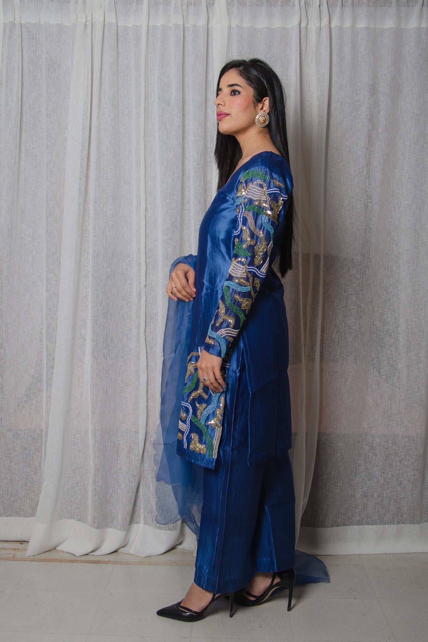 Peacock Embellished Kurta Set