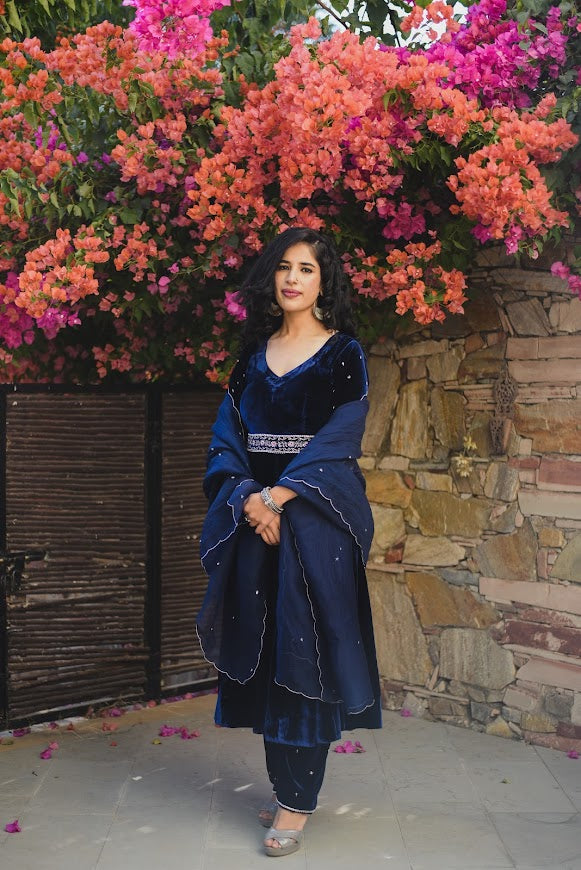 Royal Blue Velvet Suit