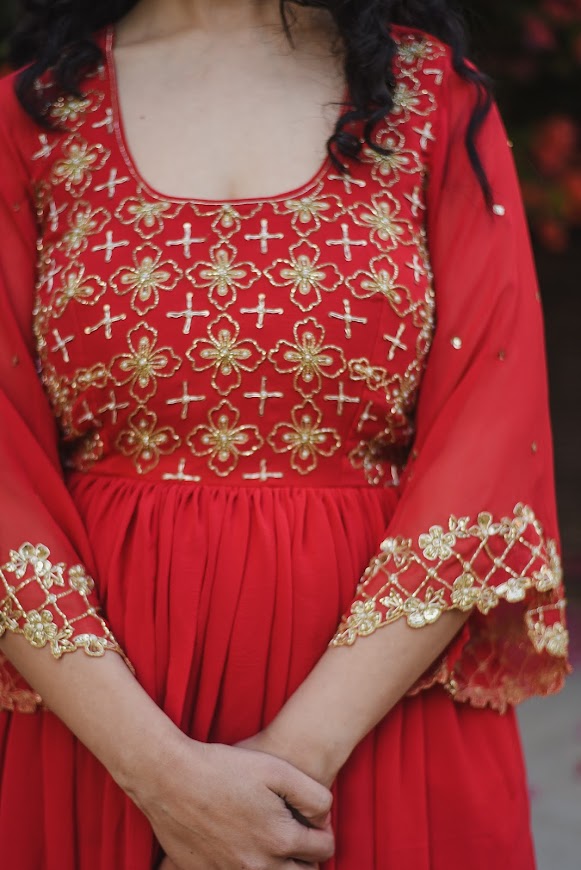 Scarlet Red Georgette Dress
