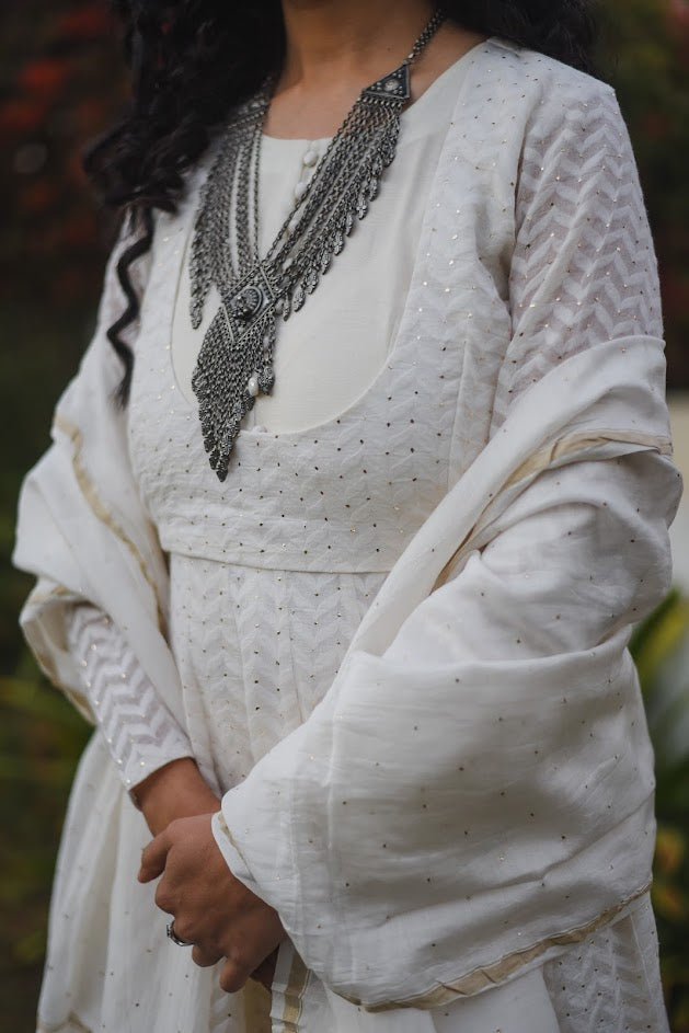 Snowwhite Chanderi Anarkali