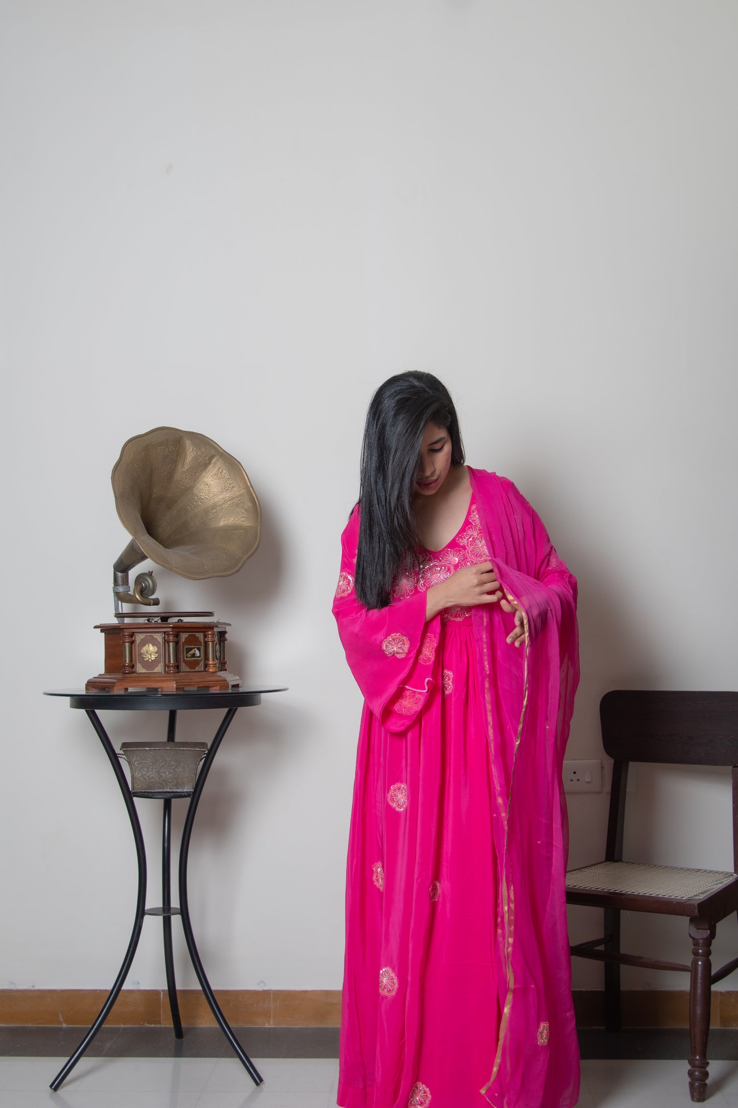 Rose V Neck Gown