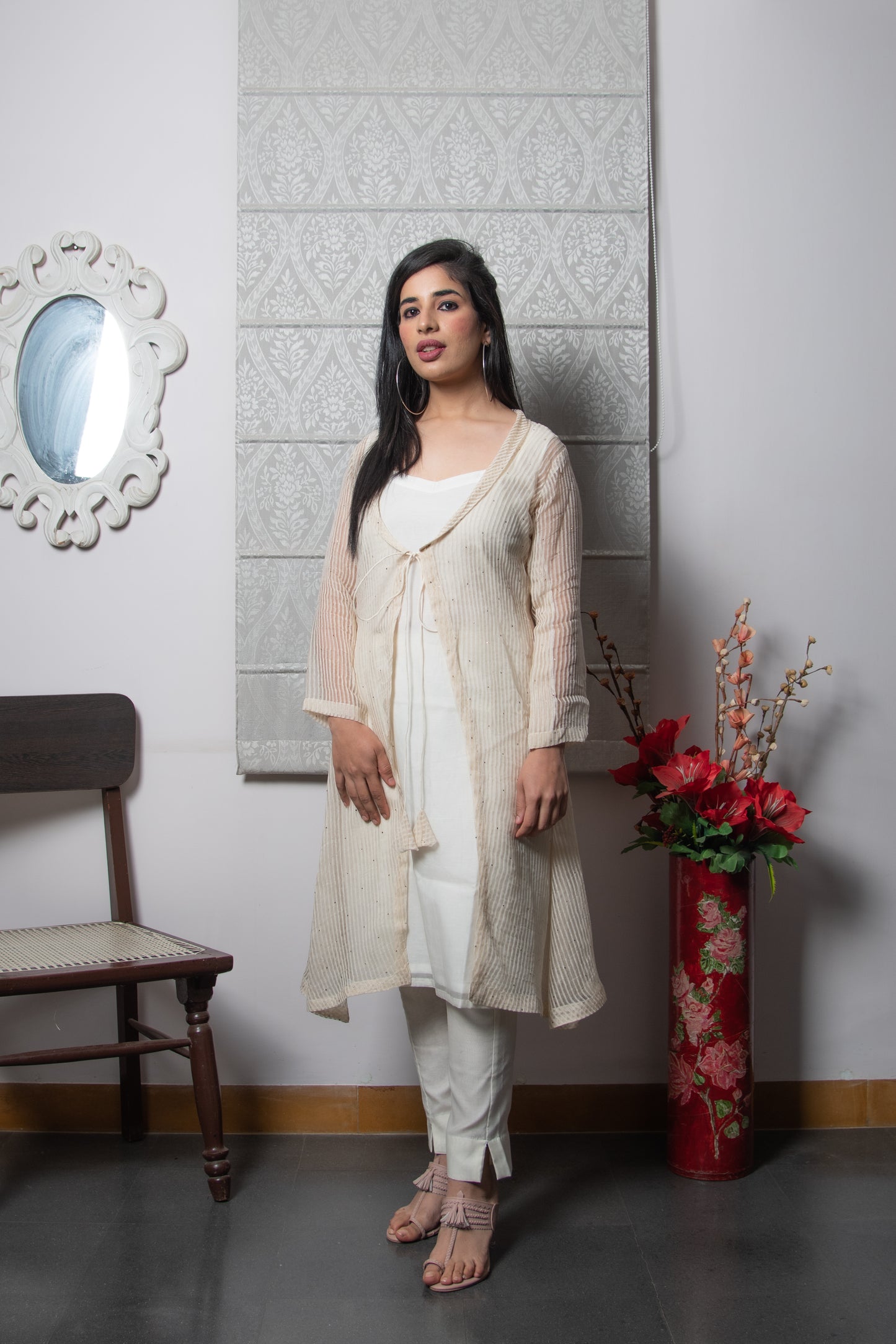 Barley White Chanderi Suit