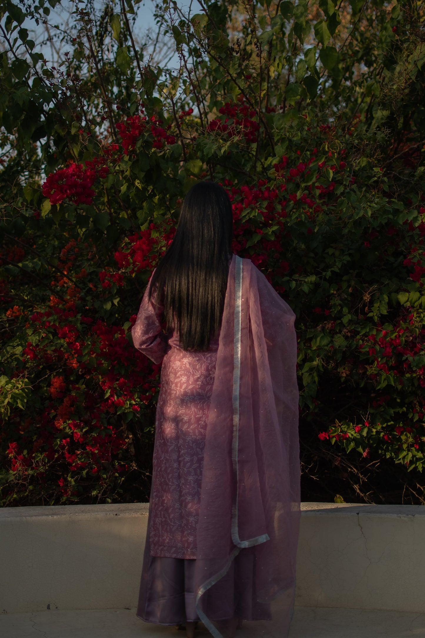 Dusty Mauve Chanderi Sharara Kurta
