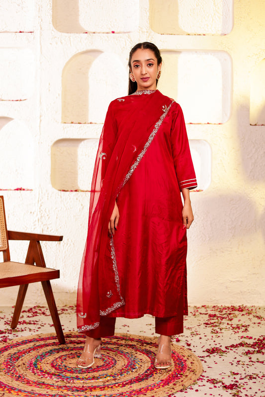 Chand Silk Straight Suit