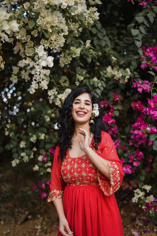 Scarlet Red Georgette Dress