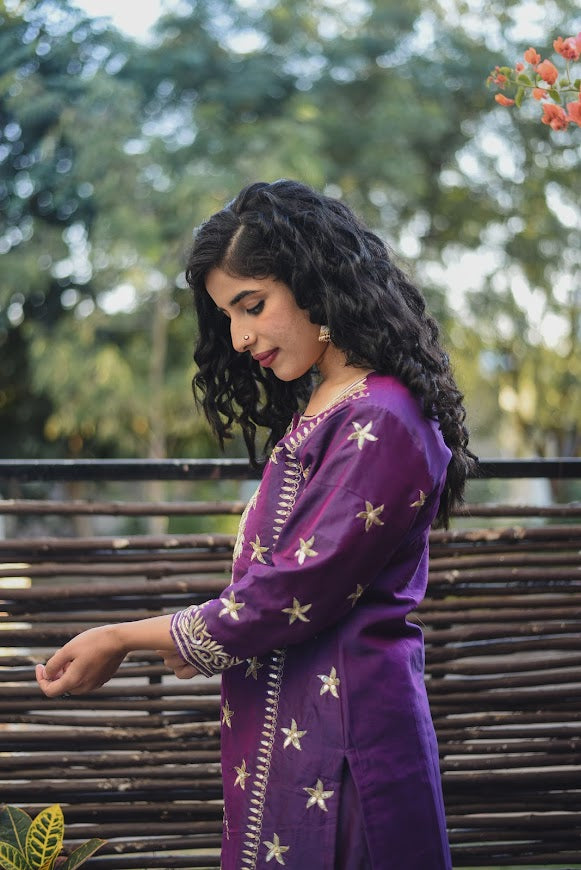 Purple Chanderi Star Suit