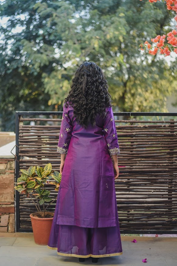 Purple Chanderi Star Suit