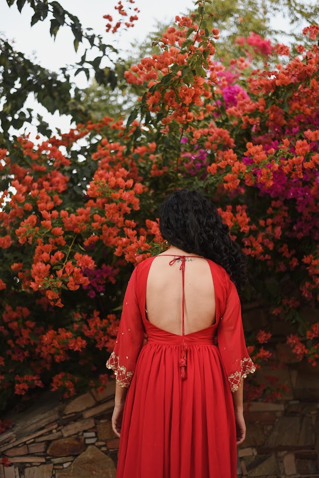 Scarlet Red Georgette Dress
