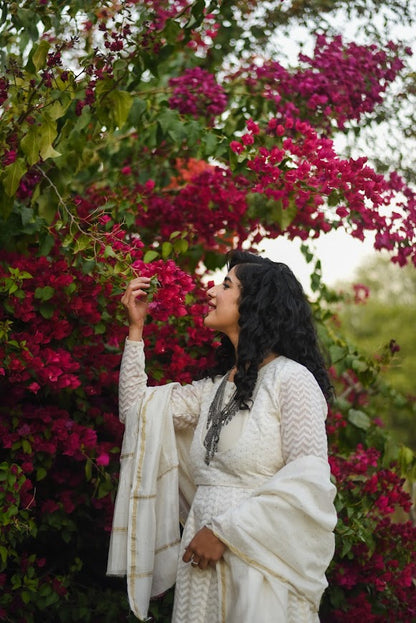 Snowwhite Chanderi Anarkali